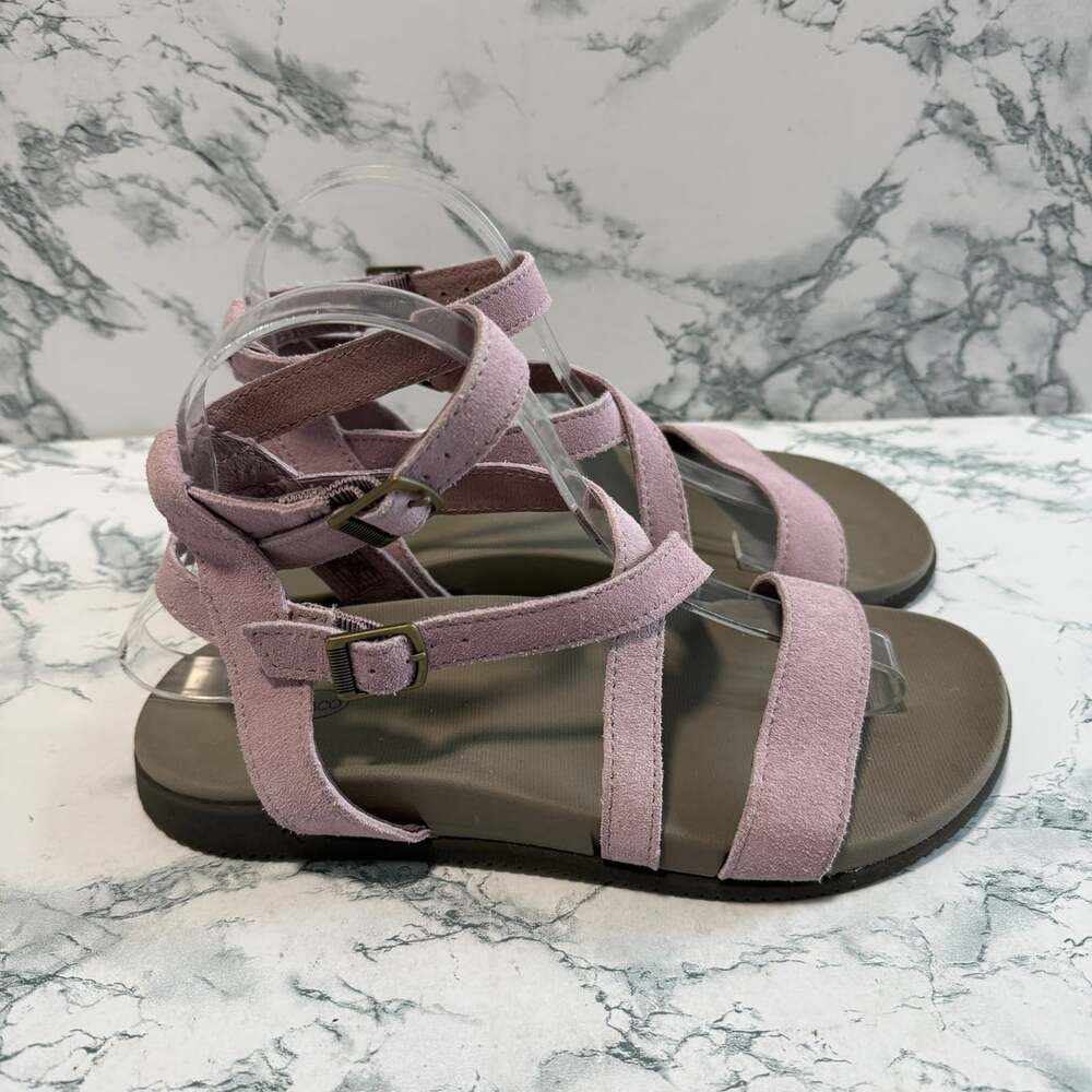 Chaco Women 7 Lowdown Sandal Rose Suede Strappy Adjustable Buckle Open Toe Shoe